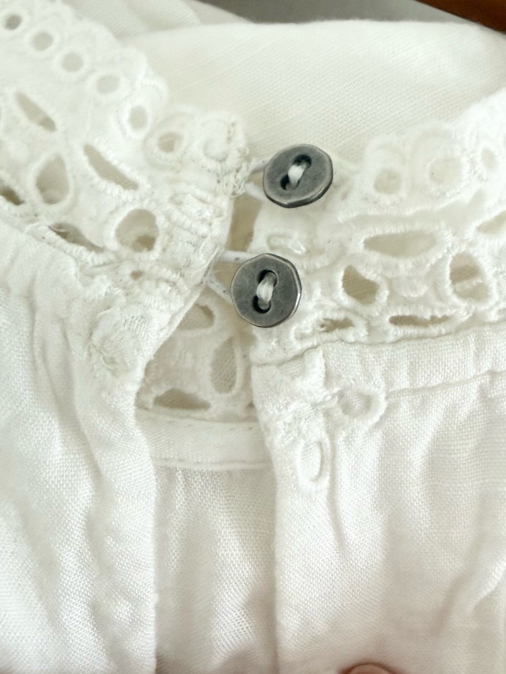 ABERCROMBIE & FITCH White Eyelet Lace Mock Neck Mini Dress XLP - Picture 12 of 14
